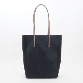 <在庫SALE>hoso ude tote#yoko（ブルー/黒/グレー）/牛革/ベジタブルタンニン/ユニセックス/T072