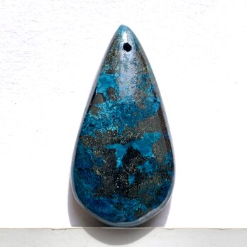 穴あきアズライト[140] 33x17mm 32Cts　天然石 ルース／カボションの画像