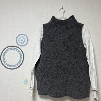大人の日常服　プードルニット　チャコールグレーの画像