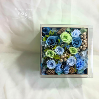 【boxflower/mint green】プリザーブドフラワーの画像