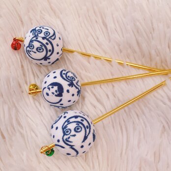 おかめ☆ひょっとこと☆和玉☆かんざし☆お祭り髪飾り☆成人式☆体育祭☆山車☆お神輿☆祇園祭☆お揃いの画像