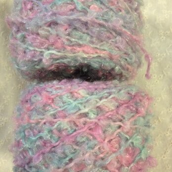 手染め糸　キラキラビッグループ　ピンク紫ブルー系251ｇの画像