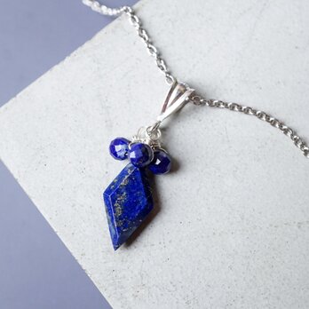 「夜空の煌めき」ラピスラズリ 天然石 12月 誕生石 ネックレス シルバー ブルー 青 silver925の画像