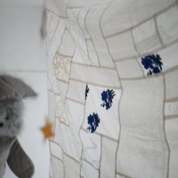 永遠の布 青い刺繍 大判ポジャギの画像