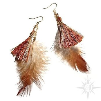 feather tassel  earringの画像