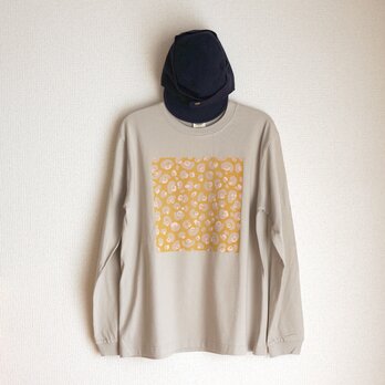 オーガニックコットン【半袖/長袖】「 fuwa fuwa leopard（ マスタードピンク × サンドベージュ ）」Ｔシャツの画像