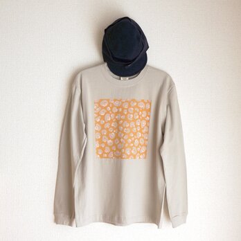 オーガニックコットン【半袖/長袖】「 fuwa fuwa leopard（ キャラメルピンク × サンドベージュ ）」Ｔシャツの画像