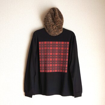 オーガニックコットン【半袖/長袖】「 nostalgic tartan check（ red × スミクロ ）」Ｔシャツの画像