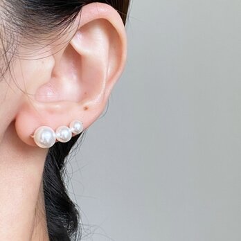 2way pearl clip plus  14kgf イヤークリップ　イヤーカフ　ピアス　イヤリングの画像