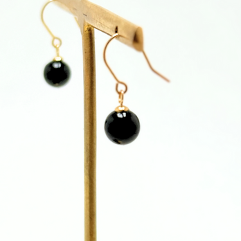 5mm シンプル オニキス/黒瑪瑙  K18 天然石ピアス - petitSSの画像