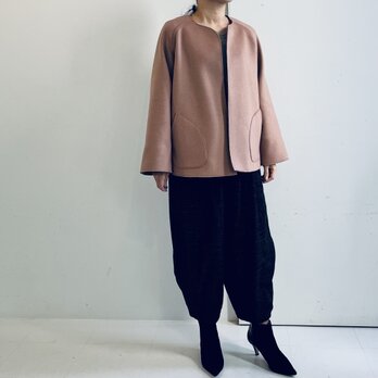 ウールフレアーショートコート(ダスティピンク)の画像