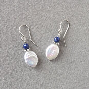Oval Pierce（淡水パール×ラピスラズリ）の画像
