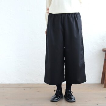低身長さんもok 気軽なコットンツイル クロップドパンツ （ブラック） PT06の画像