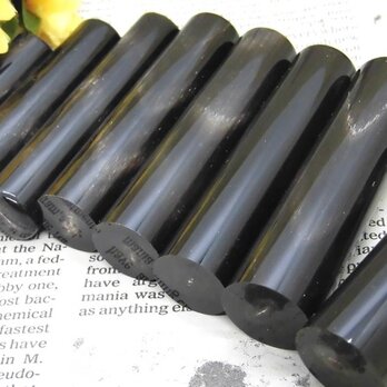 メッチャカッコいい印鑑　黒水牛ナチュラル　太さ15㎜×長さ60㎜(銀行印・実印サイズ)の画像