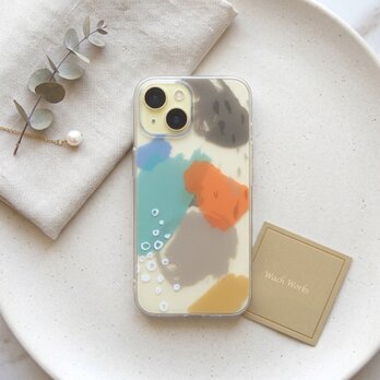 iPhoneクリアケース【水彩アースカラー】