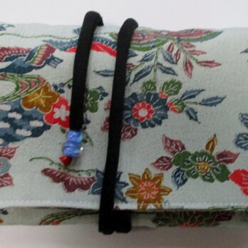 ８０３１　花柄の着物で作った和風財布・ポーチの画像