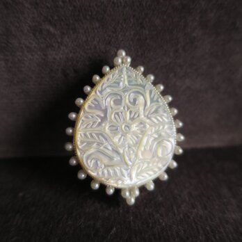 ＳV Seed pearl shell Brooch and pendant