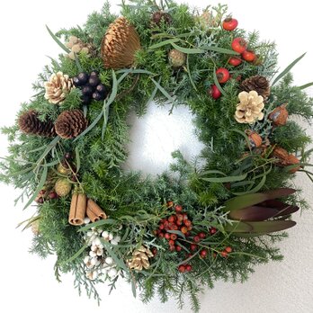実がいっぱいクリスマスリース(大)の画像