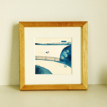 原画「遊歩道」※木製額縁入り(18×18㎝フレーム）の画像