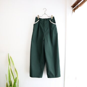 double colour carpenter pants (bottle green)の画像