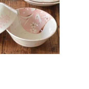 ◆新品◆　加藤五陶兵衛造 美濃焼兎文様桃色並志野茶碗【紙箱】1個のサイズ・14.0×H6.5cmの画像