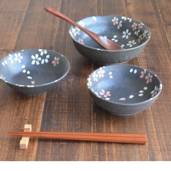 ◆新品◆〇ギフトセット〇　美濃焼夜桜はんなり取り分け鉢揃3点セット　の画像