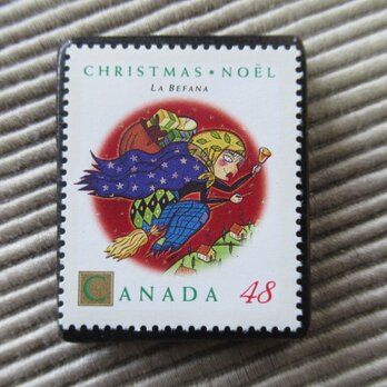 カナダ　クリスマス切手ブローチ10132
