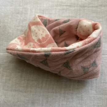 ハンドメイド☆犬用ネックウォーマーマフォンピンクイチゴＳサイズリバーシブルの画像
