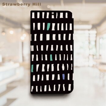 かわいい 窓 の パターン 北欧  ベルトなし 帯なし ベルトレス 手帳型 iPhone スマホ ケース カバーの画像