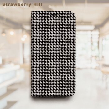 千鳥格子 チェック  ベルトなし 帯なし ベルトレス 手帳型 iPhone スマホ ケース カバーの画像