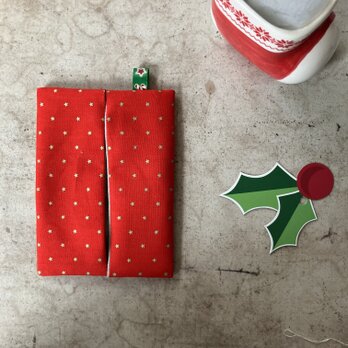 クリスマスカラーのティッシュケース(621)の画像