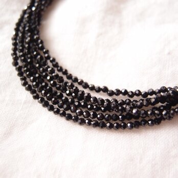 【K14gf／受注制作】Black Spinel Necklace／ブラックスピネル ３連ネックレス