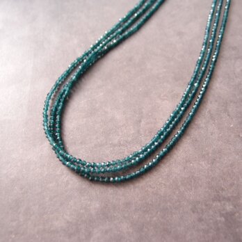 【K14gf】Blue Green Jade Necklace／ブルーグリーンジェード ３連ネックレスの画像