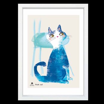 日常の風景　猫　送料無料　イラスト　アート　ポスター　アートポスター　A4　  アート/sei検索　3201の画像