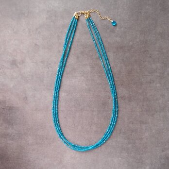 【K14gf】Blue Apatite Necklace／ブルーアパタイト ３連ネックレスの画像