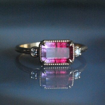 pink&purple バイカラートルマリン リング / K10YG【1点限り】の画像