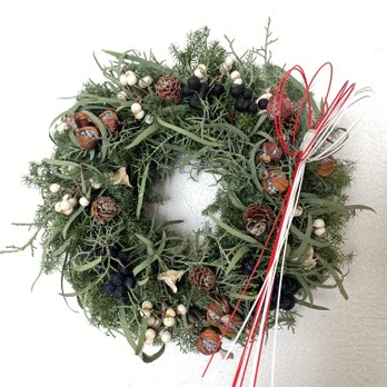 【10％OFF】ナチュラルなクリスマスリース2の画像