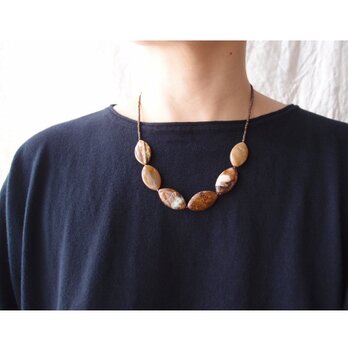 Petrified Wood × Bronzite Necklace／ペトリファイドウッド×ブロンザイト ネックレスの画像