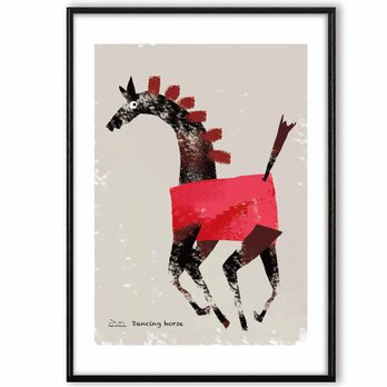 Dancing Horse　送料無料　イラスト　アート　ポスター　アートポスター　A4　  アート/sei検索　3204の画像