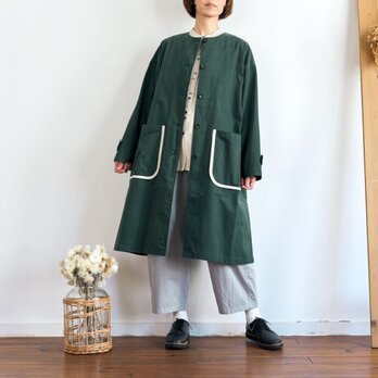 double colour binding pocket coat (green)の画像