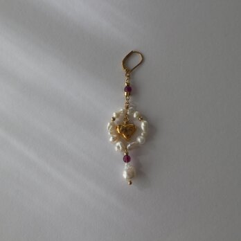 【片耳】Heart wreath　pierce(earring)の画像