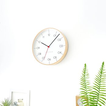 KATOMOKU plywood clock 24 ナチュラル km-150NAS 掛け時計 木製 曲げわっぱの画像