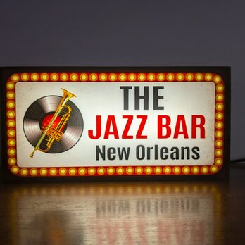 【Sサイズ】ジャズ JAZZ BAR ニューオリンズ ジャズ喫茶 ライブ 酒 店舗 自宅 ランプ 看板 置物 雑貨 ライトBOXの画像