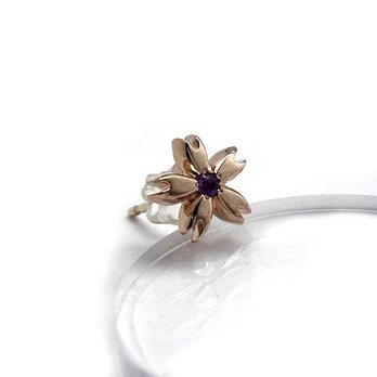 K10 さくら ピアス アメジスト/片耳用/セカンドピアス つけっぱなし/メンズピアス/和風の画像