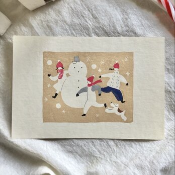 「雪あそび」ポストカードの画像