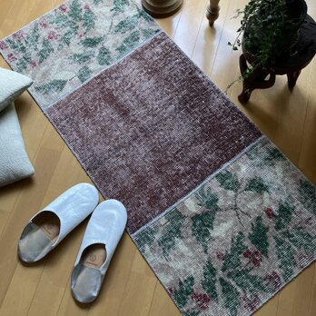 超大判153×253メダリオン　イエローオレンジ　グレイ　トルコヴィンテージラグ 超大判153×253メダリオンイエローオレンジグレイトルコ