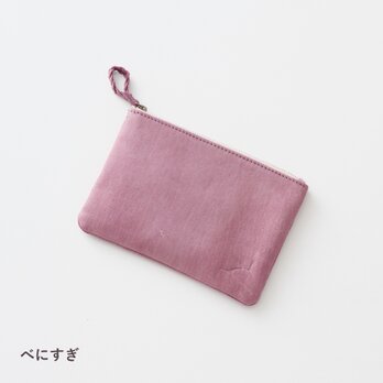 【ジビエ鹿革・ジビエレザー】ENISICA トモシカポーチM 紅杉 アッシュピンク 本革の画像