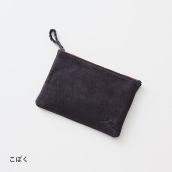 【ジビエ鹿革・ジビエレザー】ENISICA トモシカポーチM 古墨 ダークグレー 本革の画像