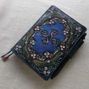 ほぼ日手帳対応　牛革文庫サイズ手帳　刻印＆拭き染め　の画像