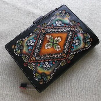 ほぼ日手帳対応　牛革文庫サイズ手帳　刻印＆拭き染め　の画像